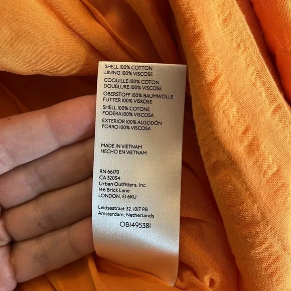 Anthropologie Vibrant Orange Wrap Mini Dress With Cut Out Size Medium. - Picture 12 of 12